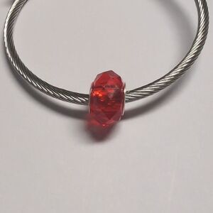 Red Facteded Charm for Pandora‎ Style Bracelet
